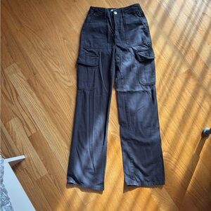 Zara High Rise Navy Cargo Pants